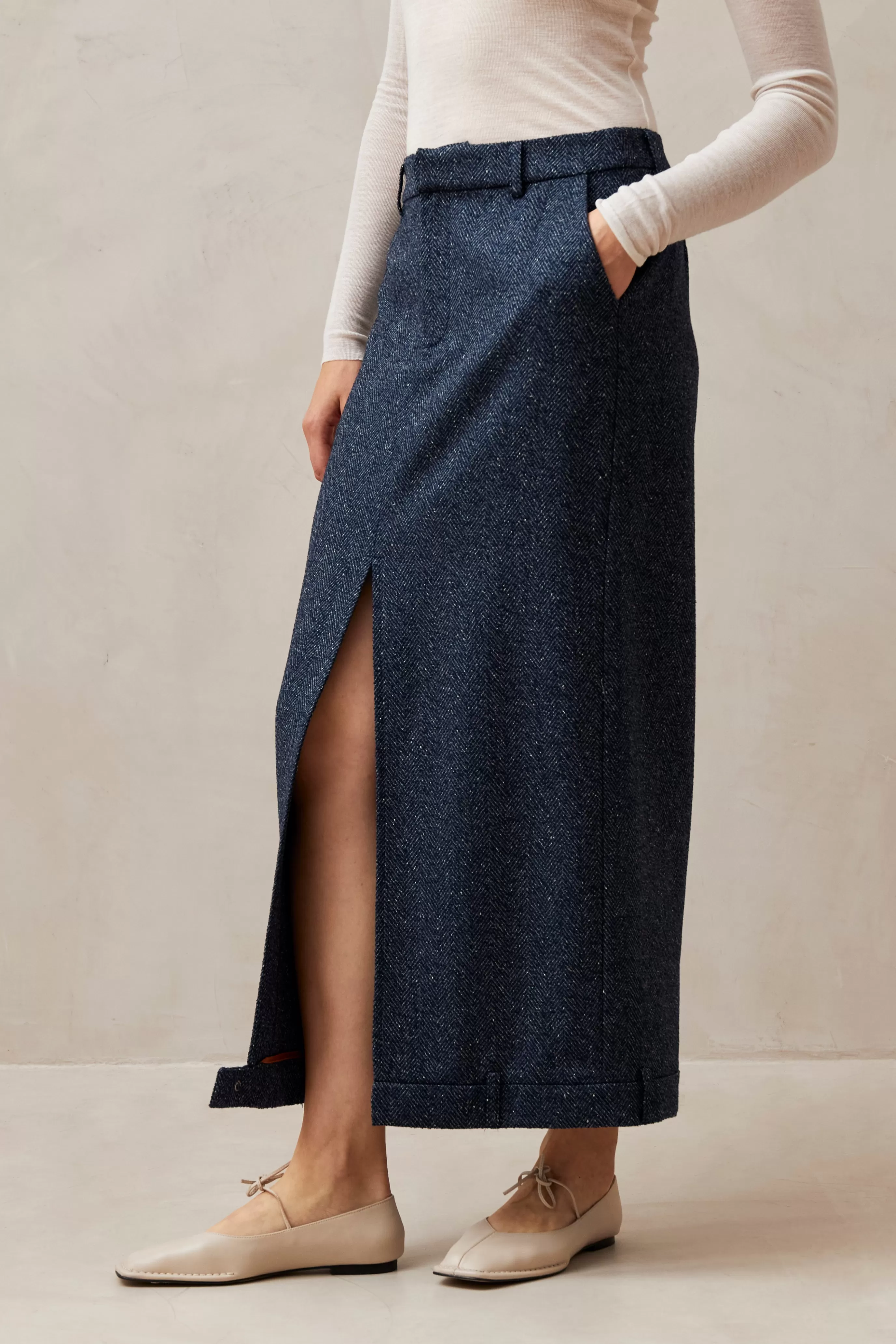 Fashion Angelina Herringbone Skirt FALDAS Novedad