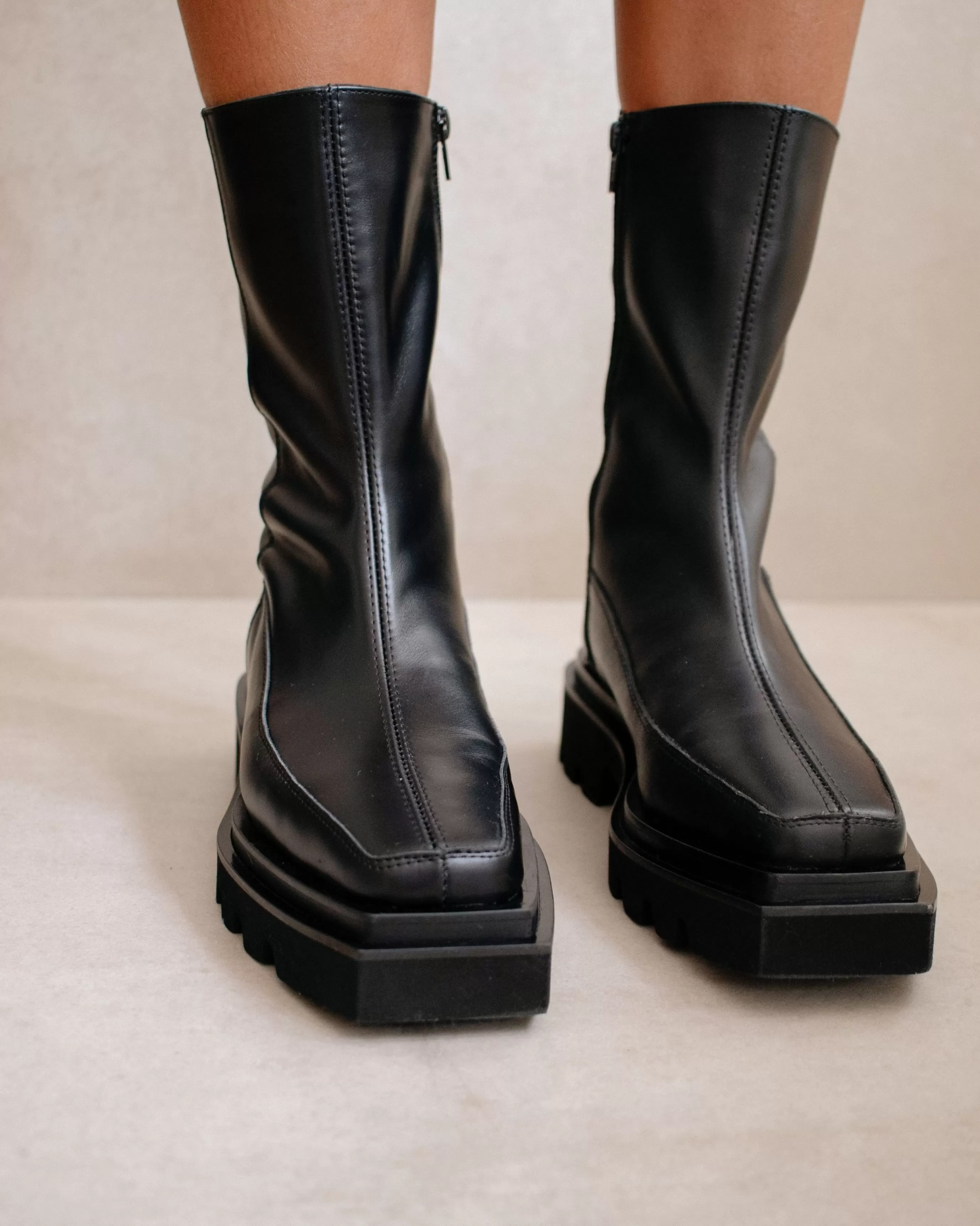 Cheap Block - Botas Negras De Piel BOTAS Novedad