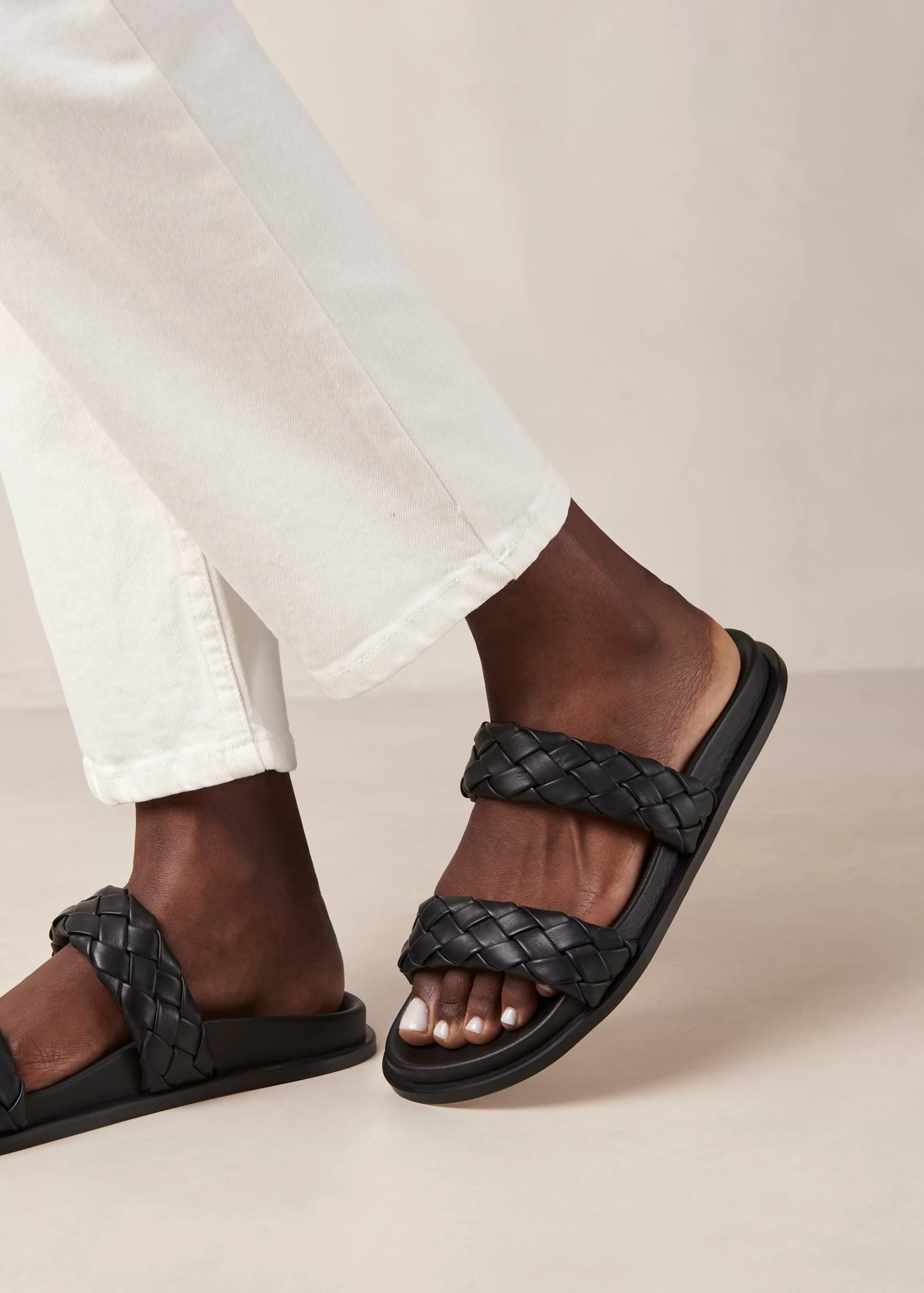 Best Sale Calypso - Sandalias Negras De Piel SANDALIAS