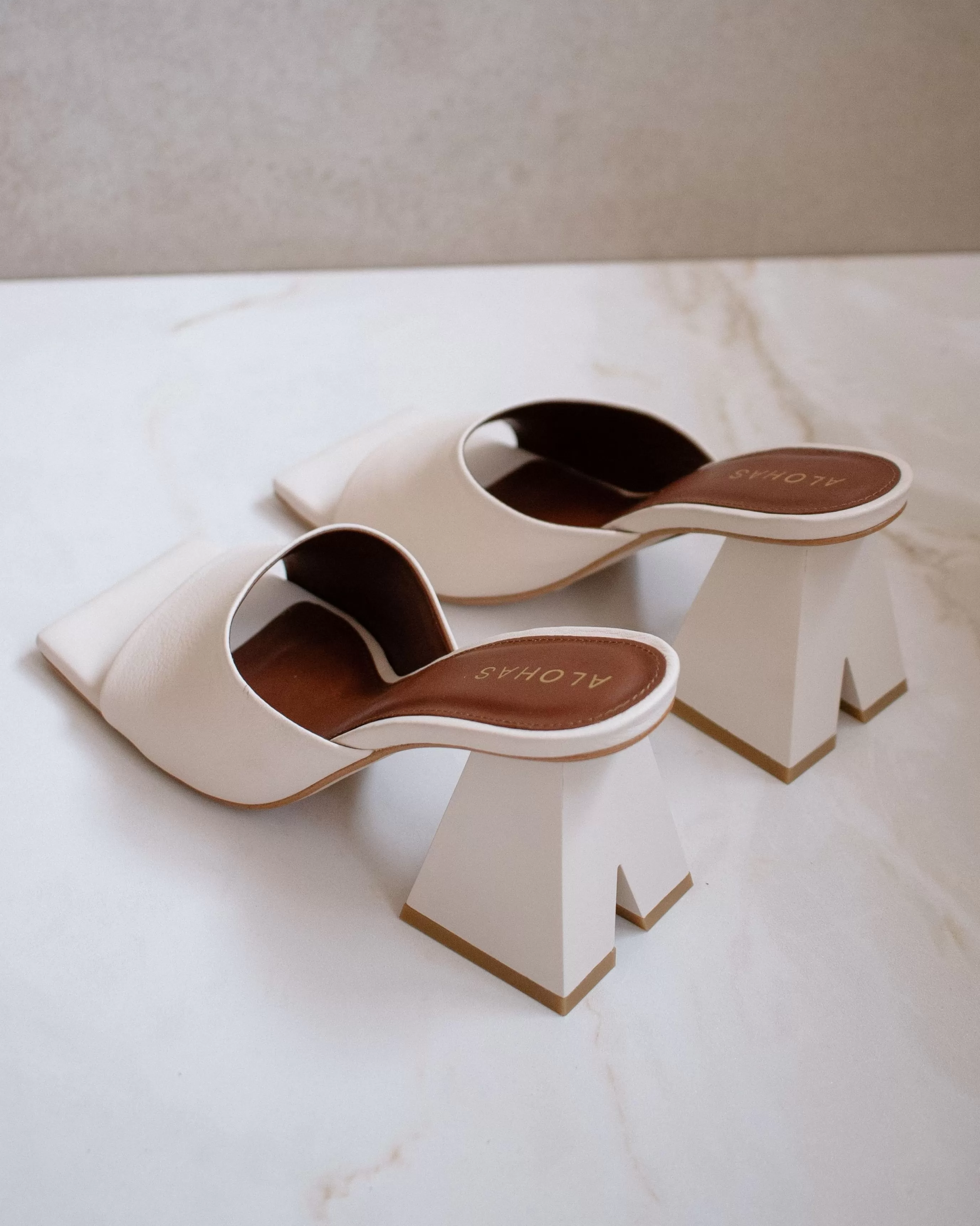 Best Dune - Sandalias Blancas De Piel TACONES