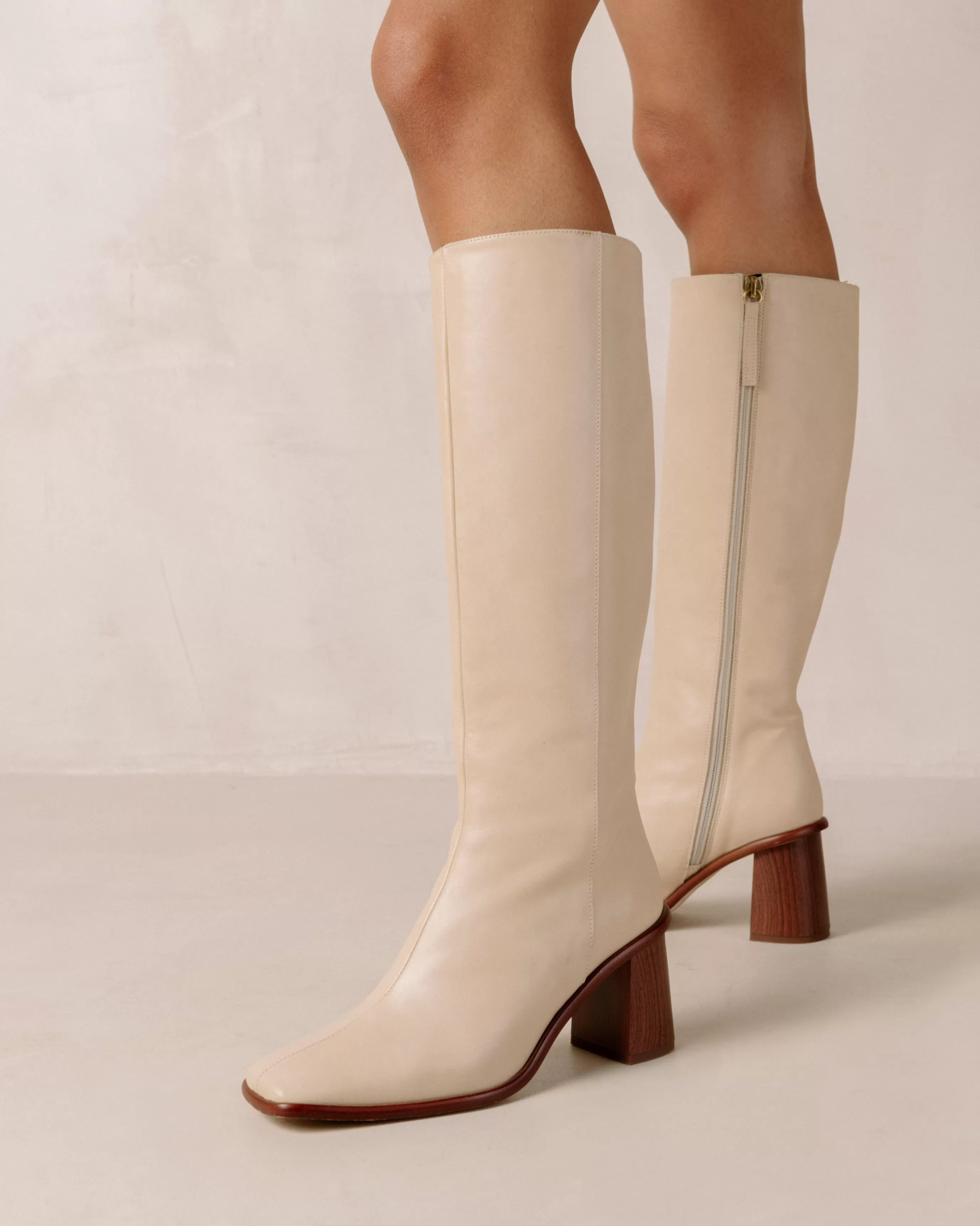 New East - Botas Altas Blancas De Piel BOTAS Novedad