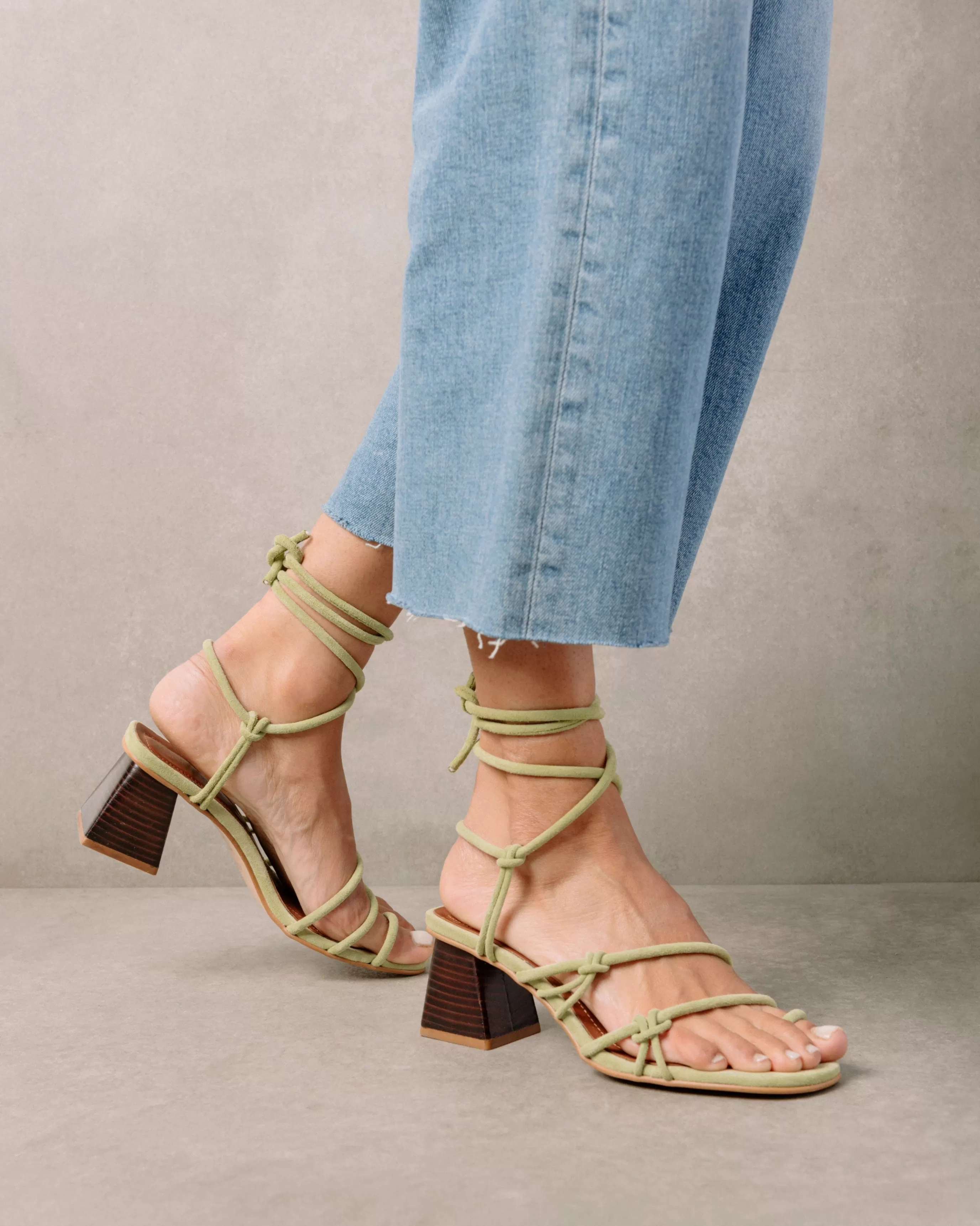 New Goldie - Sandalias Verdes De Piel SANDALIAS | TACONES