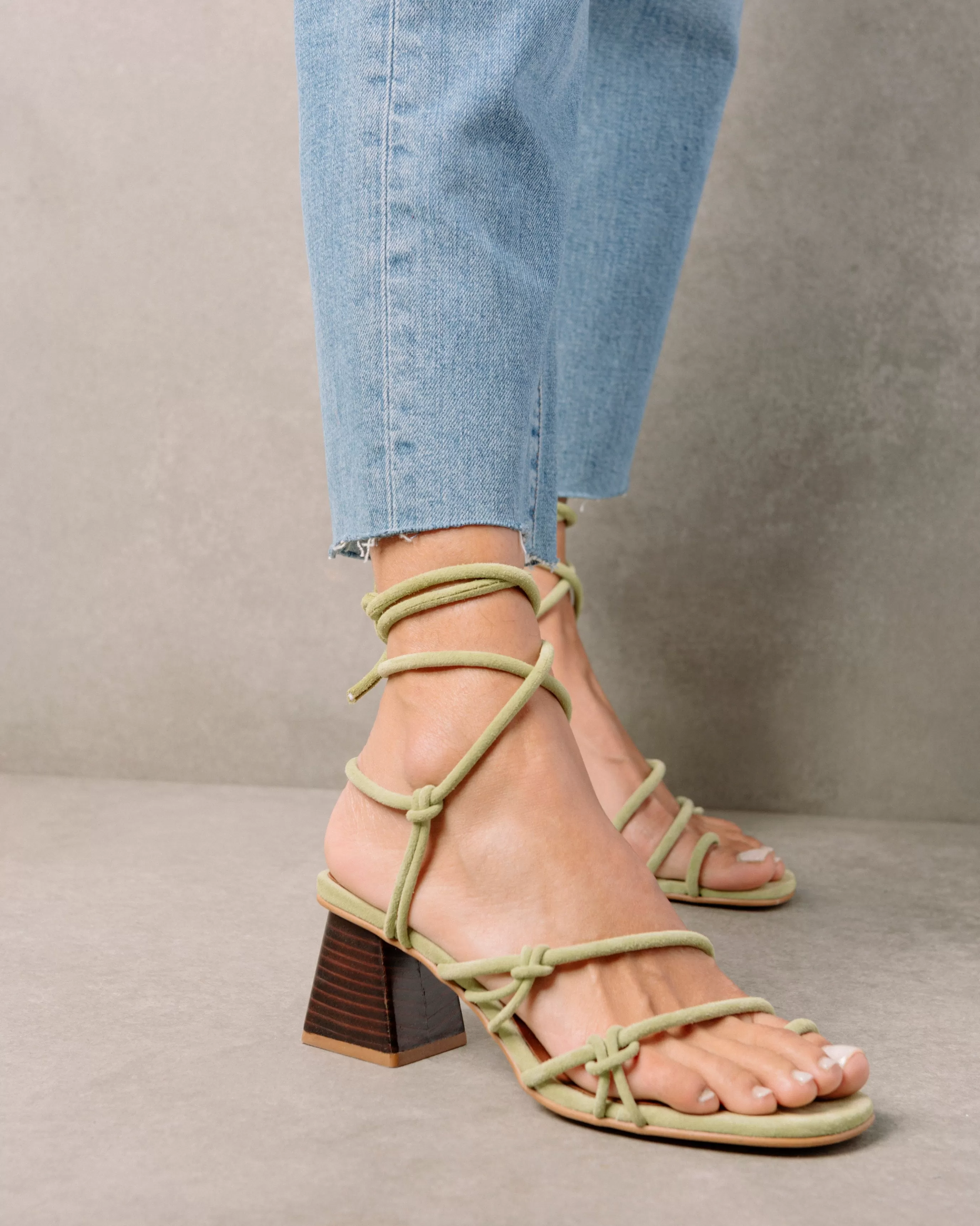 New Goldie - Sandalias Verdes De Piel SANDALIAS | TACONES