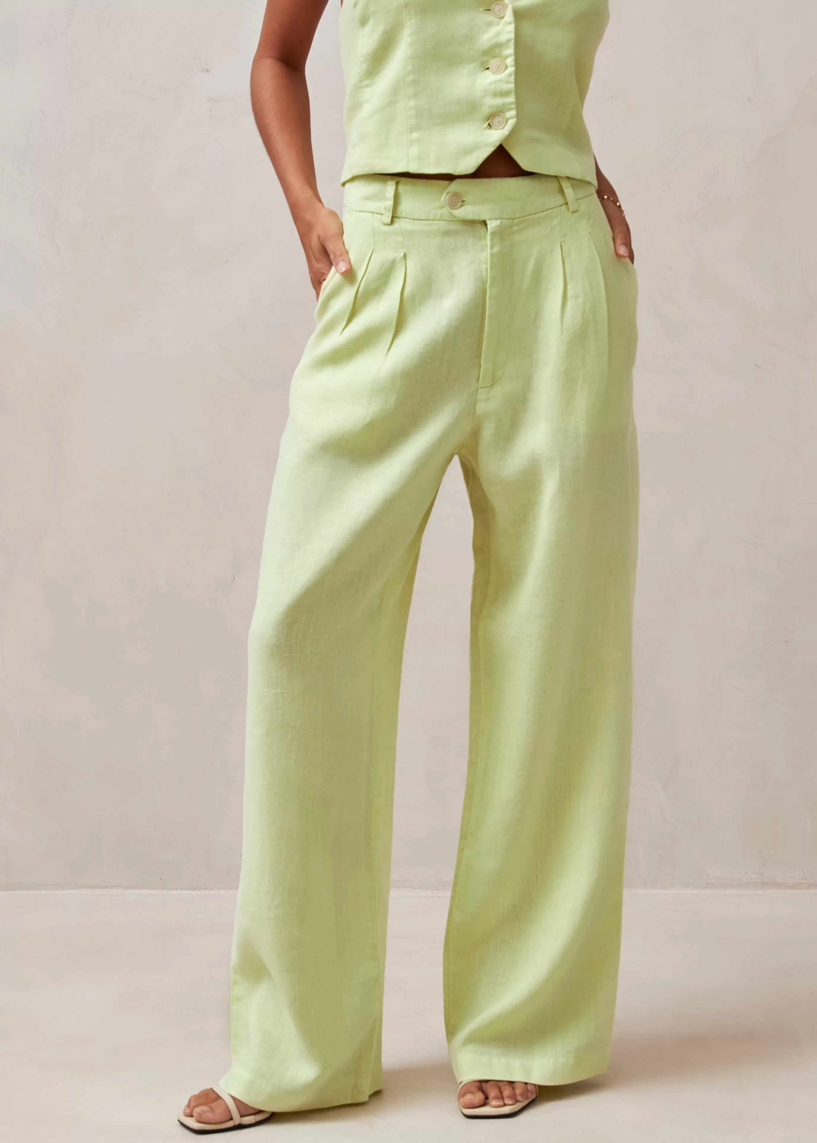 Online Kaede - Pantalones Verdes De Lino PANTALONES