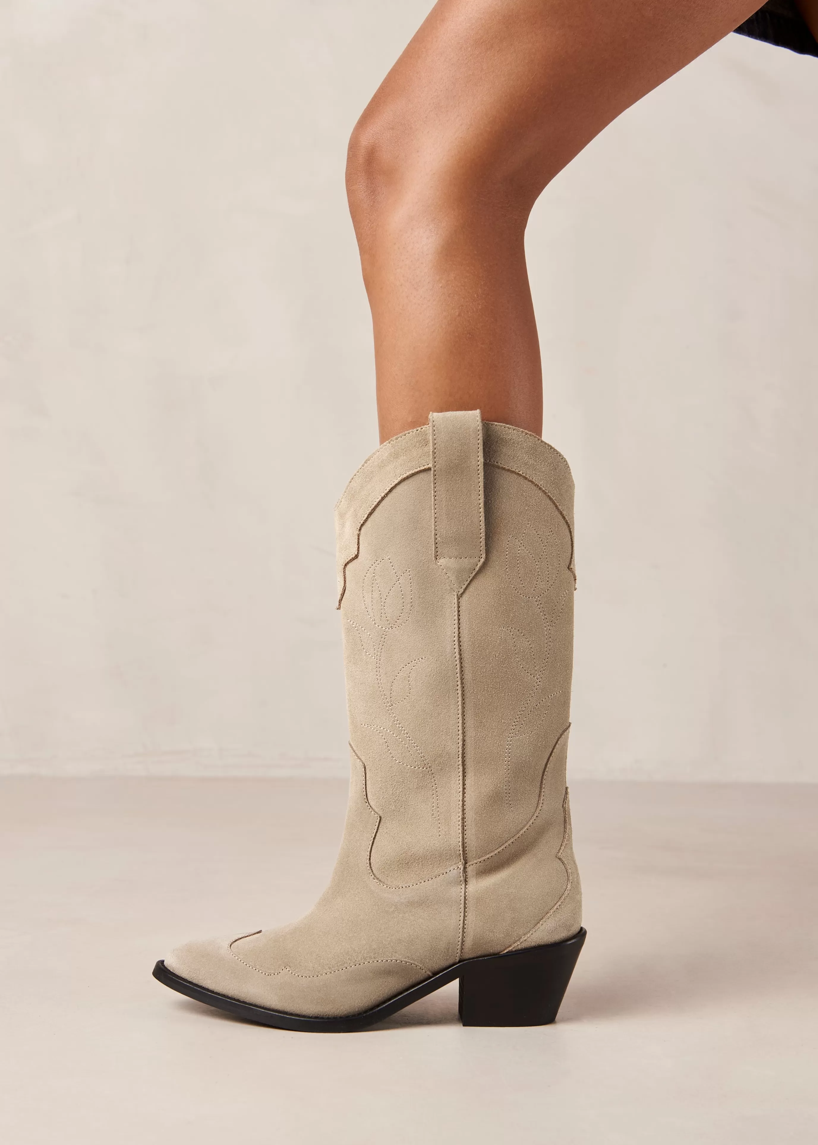 Hot Liberty - Botas Cowboy De Ante Beige BOTAS Novedad