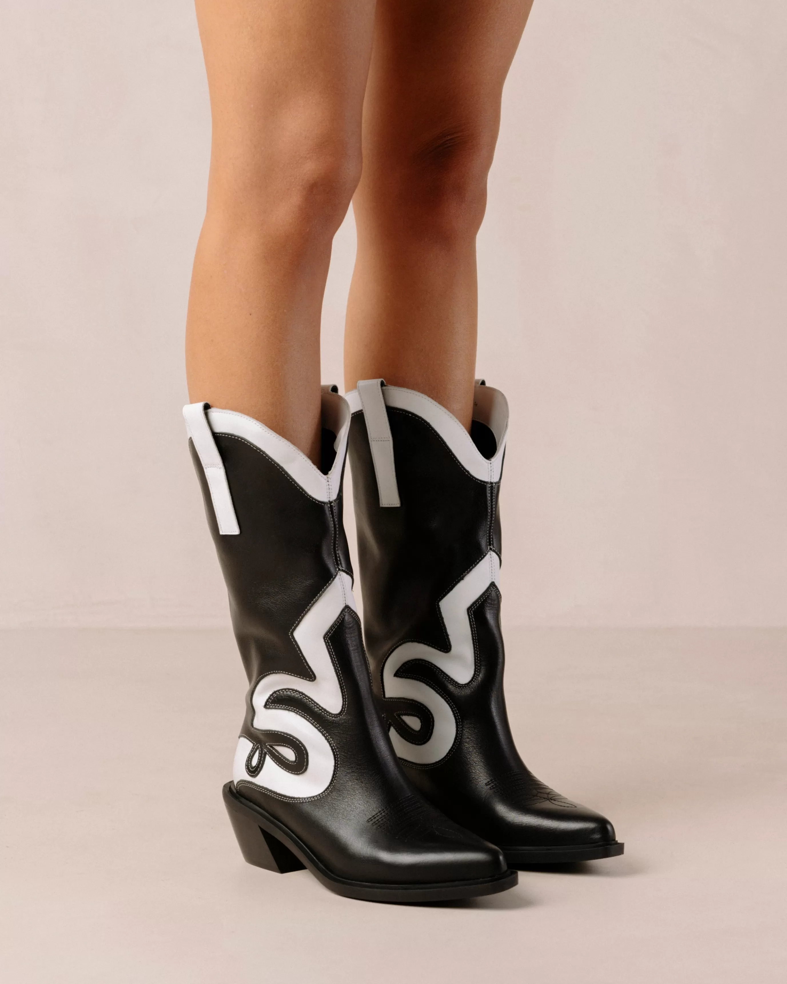 Online Mount Texas - Botas Blancas Y Negras De Piel BOTAS Novedad