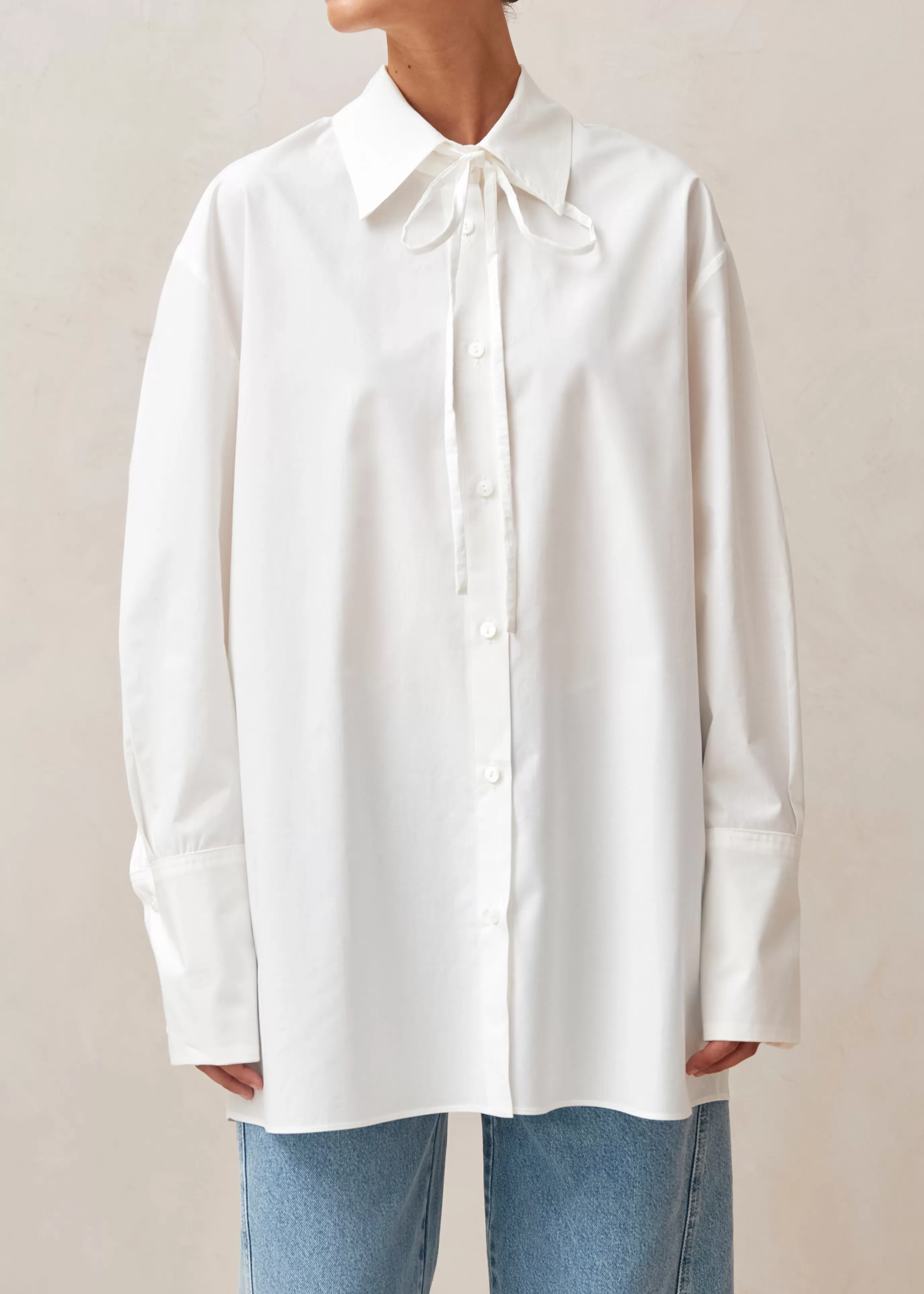 Cheap Sempe - Camisa Blanca De Algodón Con Lazo Al Cuello CAMISAS