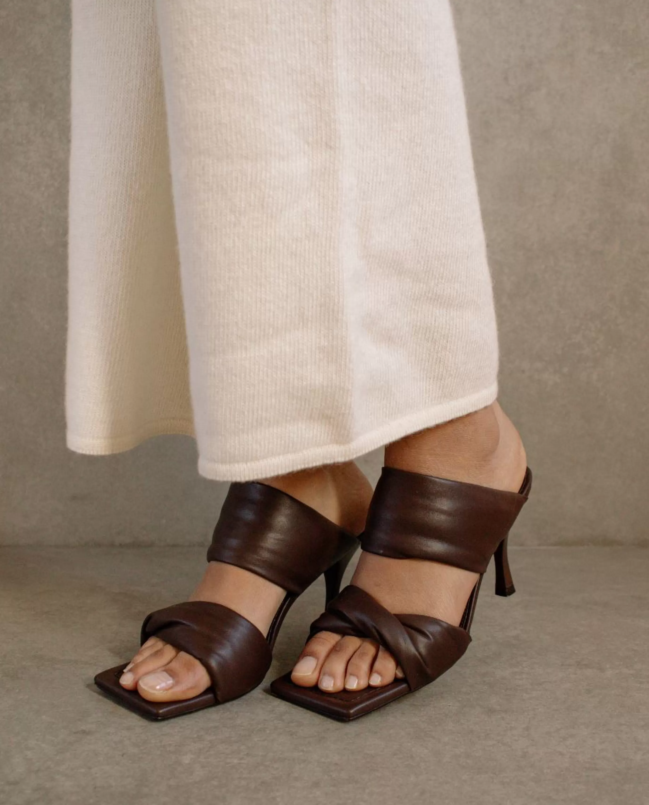 Discount Twist Strap - Sandalias Marrón Oscuro De Piel TACONES